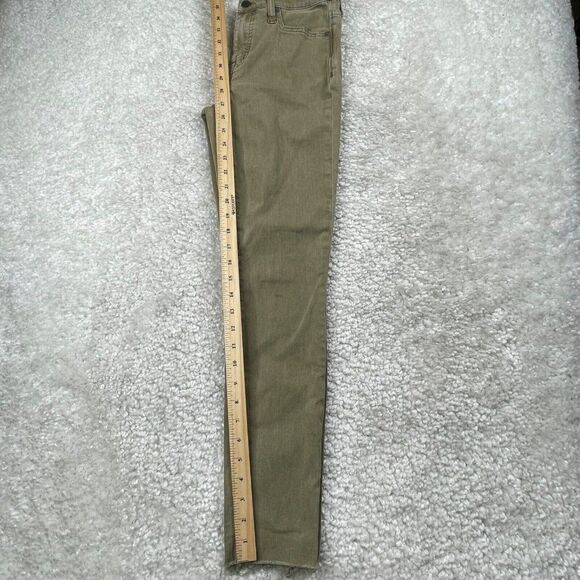 Madewell 9" High Rise Skinny Jean Green Raw Hem - Picture 12 of 14